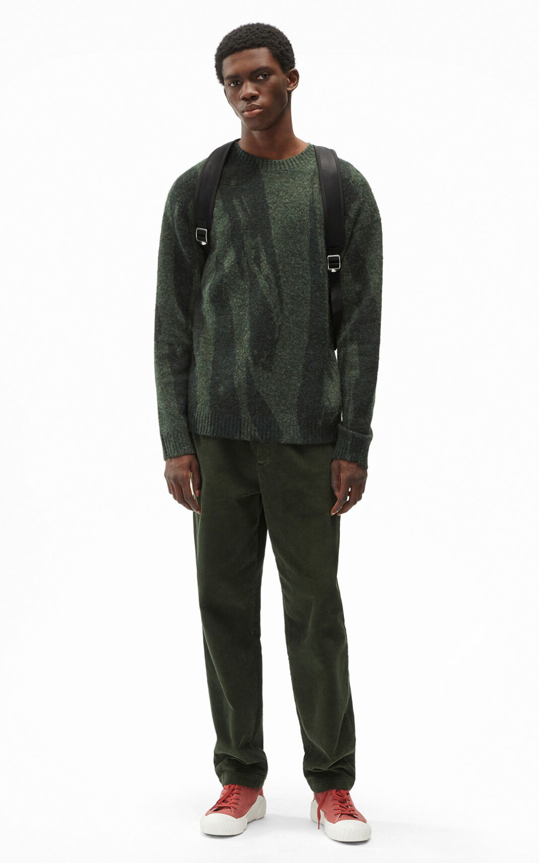 Kenzo Pleat Camo セーター メンズ 暗カーキ - TXCBIK560